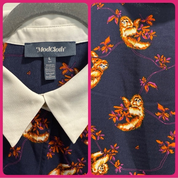Modcloth Tops - SOLD—NWOT Modcloth Sloth Swing Blouse-Size L